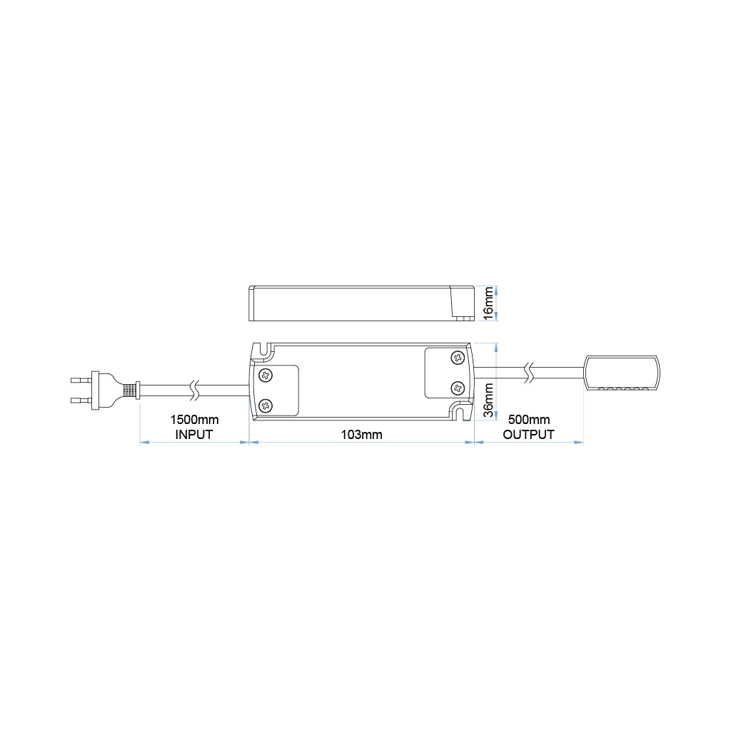 k6led 20w12vba k6led 20w24vba kit alimentatore cablato spina europea 20w 12v 24v 1 