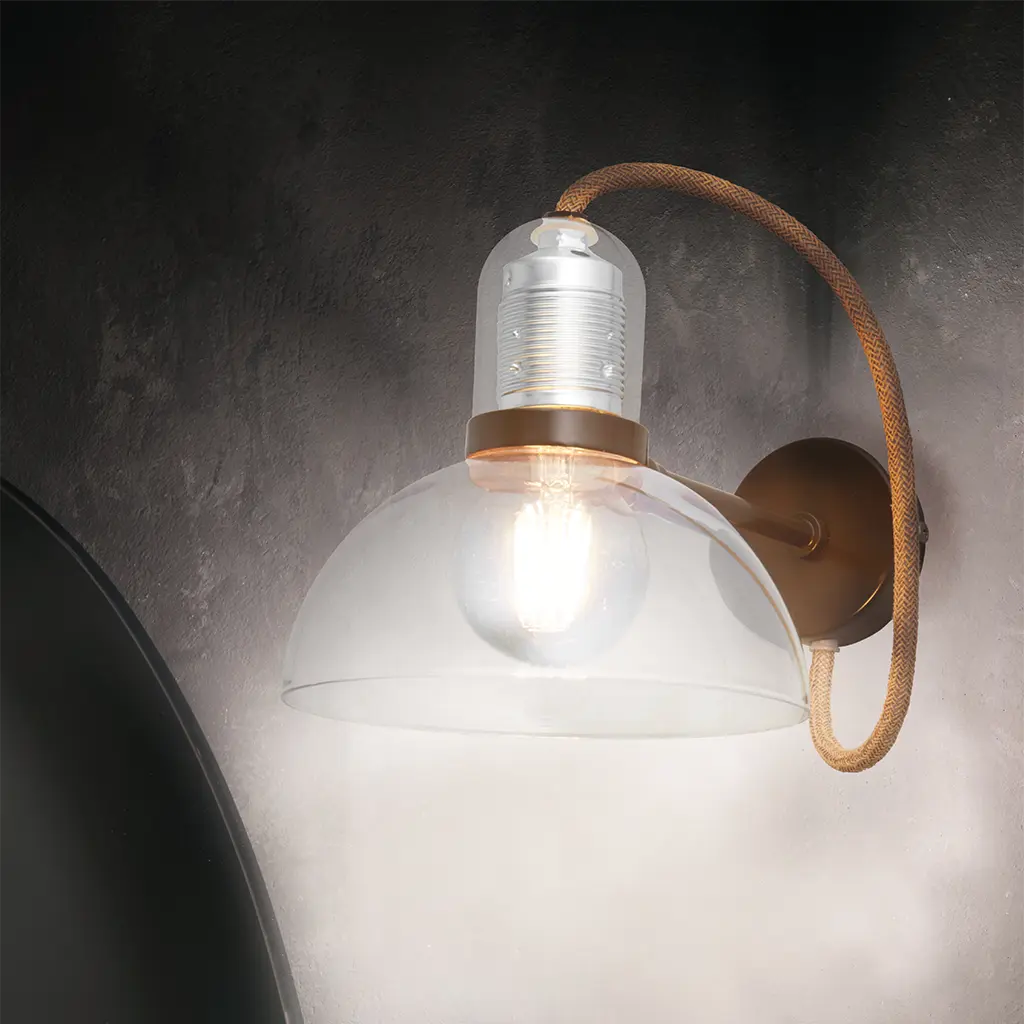 a200m retro led wall lamp transparent glass e27 support 230v 1 