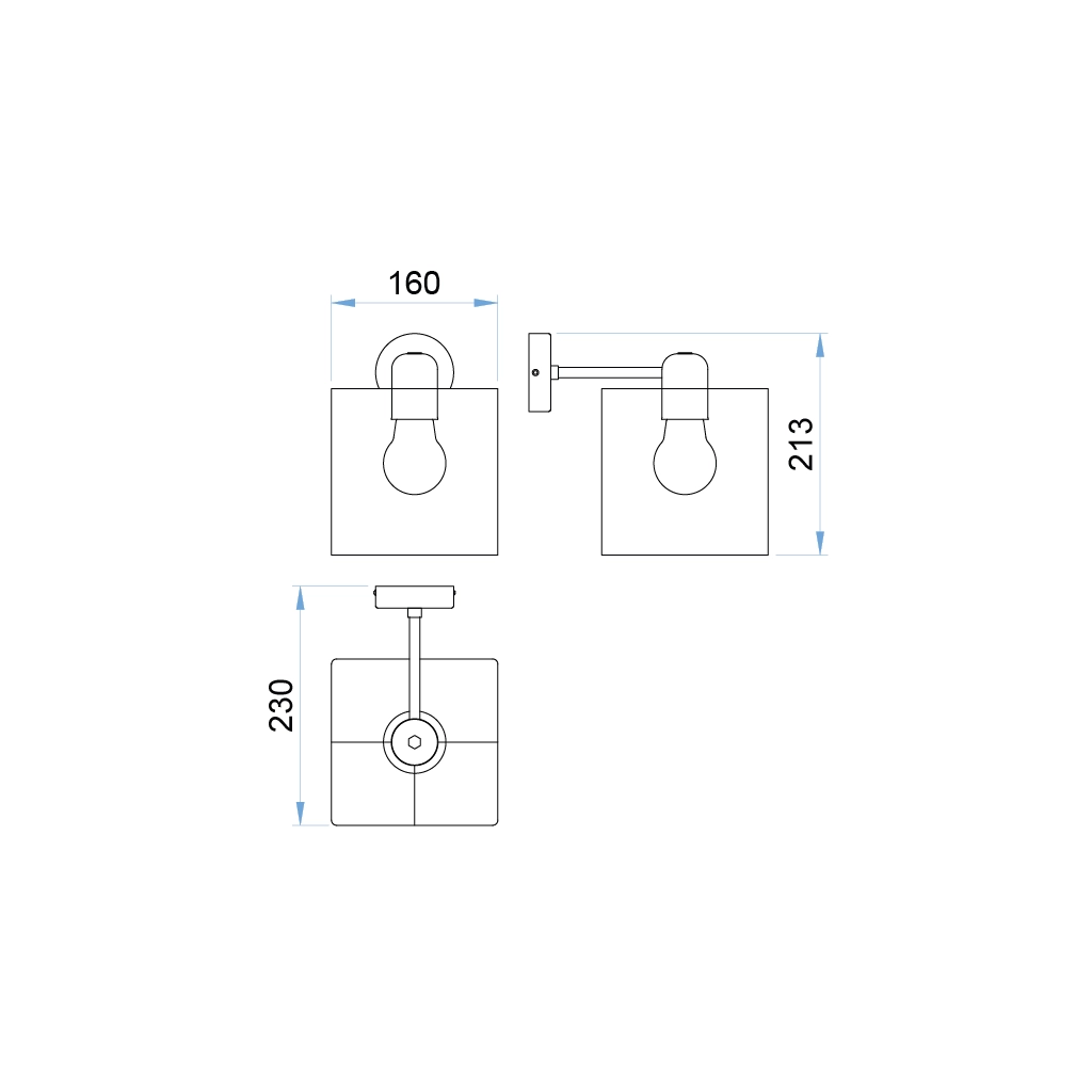 a202m cubotto led wall lamp metal e27 support 230v 1 