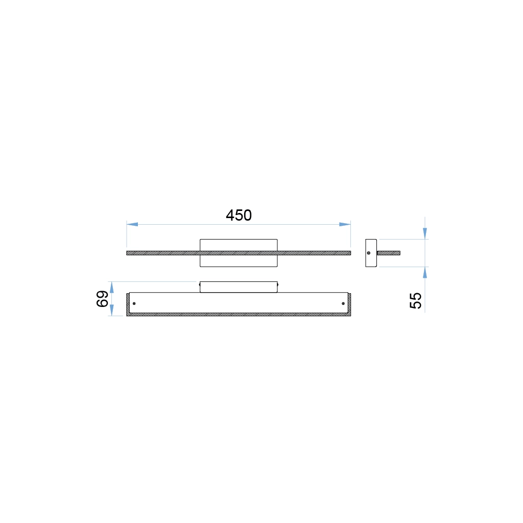 a100mk any lampada led parete metallo verniciato 230v 1 