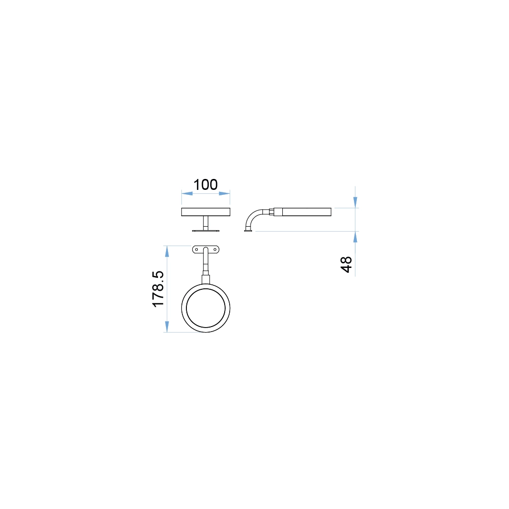 a151k frame lampada led specchio snodo 24v 1 
