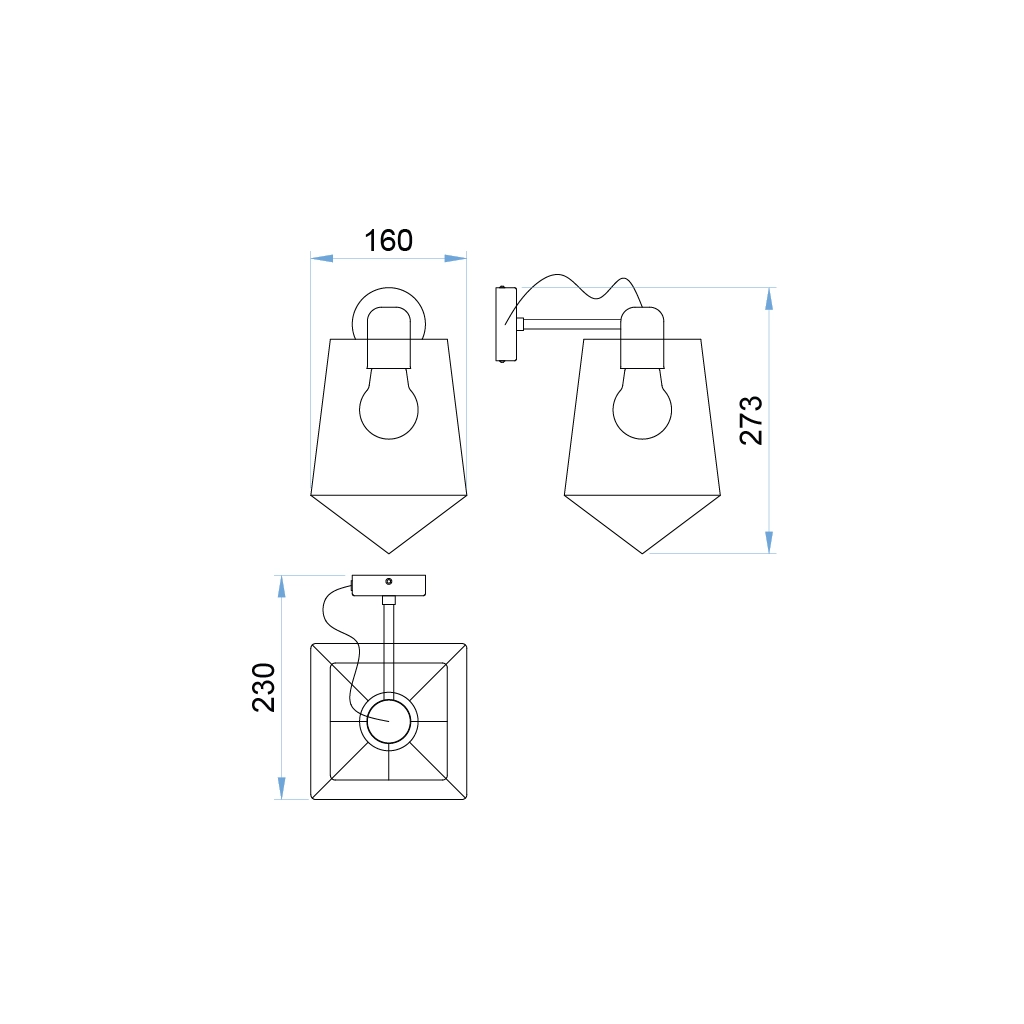 a201m lanterna lampada led parete metallo supporto e27 230v 1 