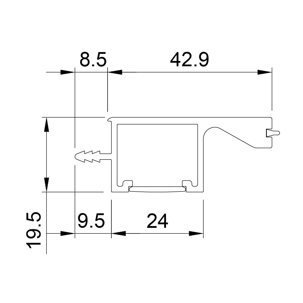 p20 mycos aluminum led profile cabinet 1 