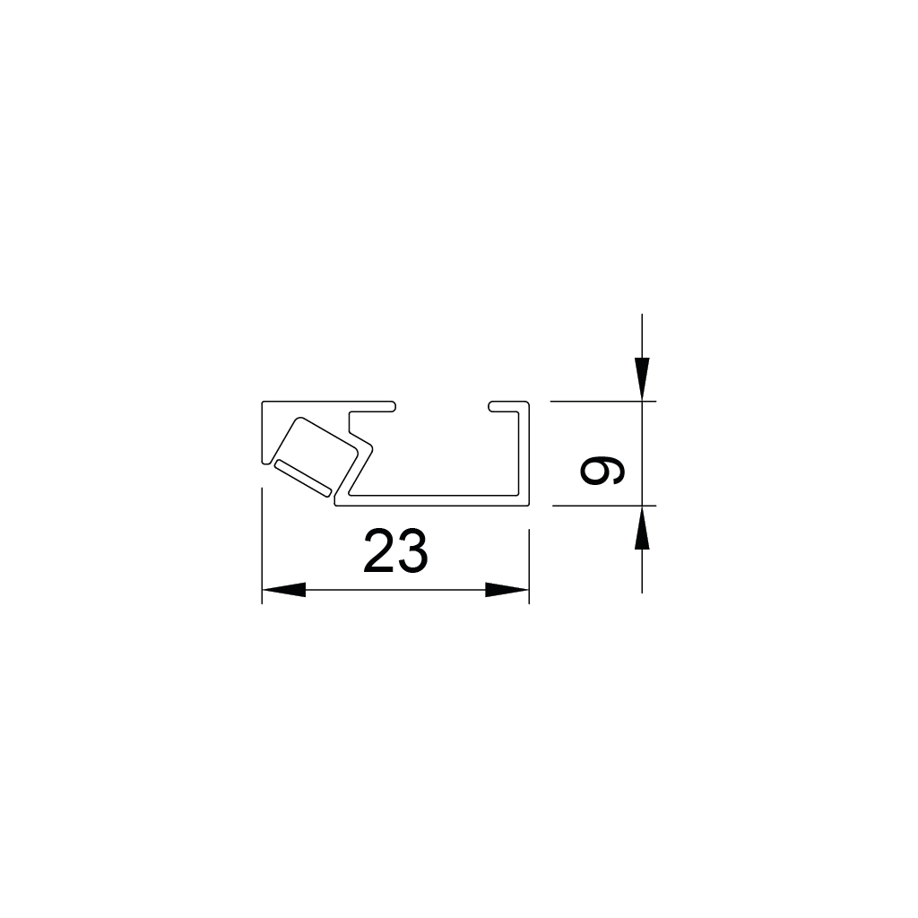 p63 rya profilo led alluminio esterno pensile base 1 