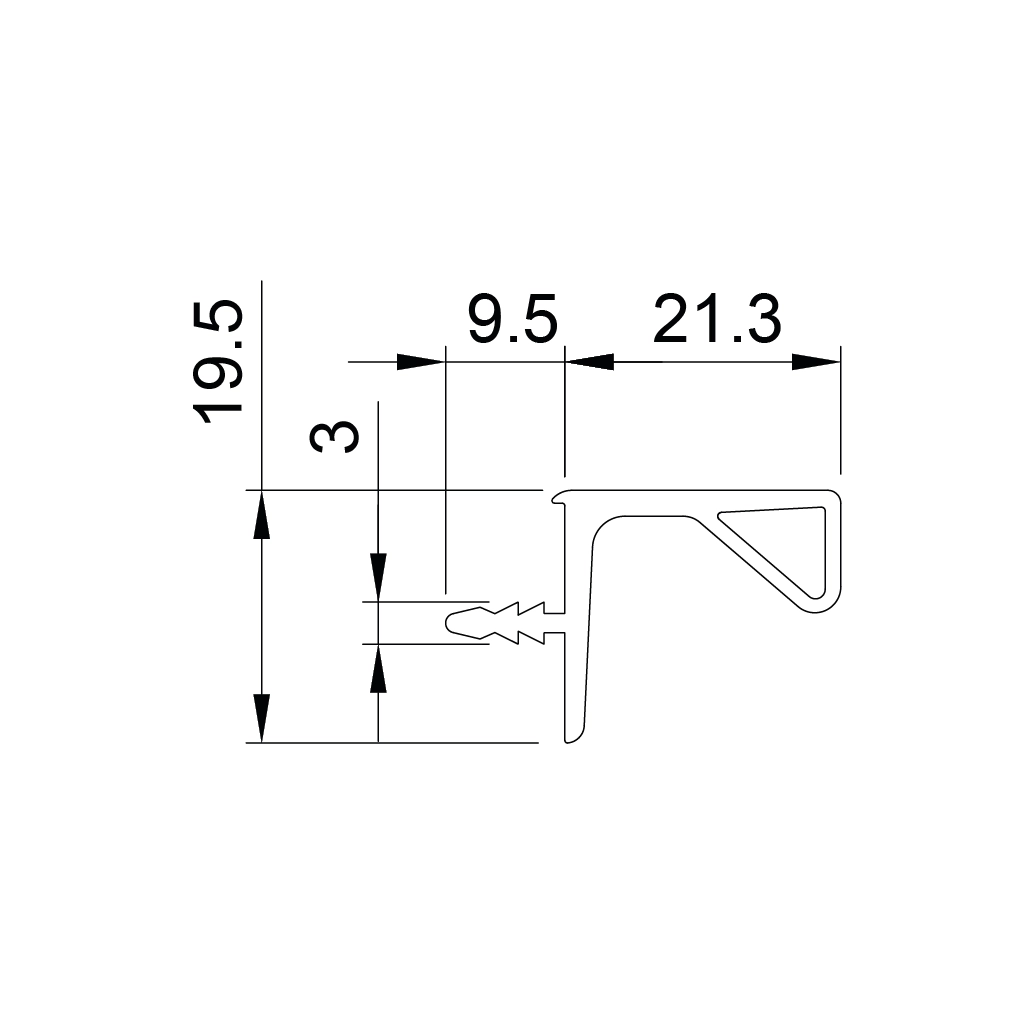 p75 kora profilo led alluminio senza illuminazione pensile 1 