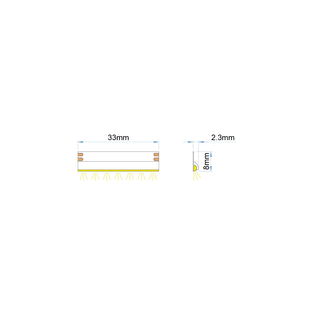 st63 24 strip led ip20 side view cob 24v 1 